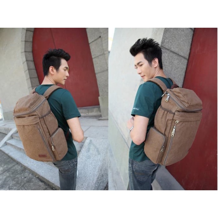 TAS GENDONG PRIA TAS RANSEL LAPTOP / BACKPACK / TAS PUNGGUNG KANVAS IMPOR JUMBO
