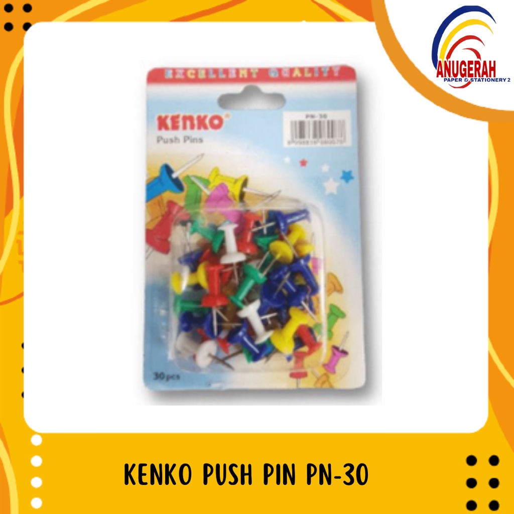 

KENKO PUSH PIN 30/30TR (WARNA & TRANSPARAN)(PCS)