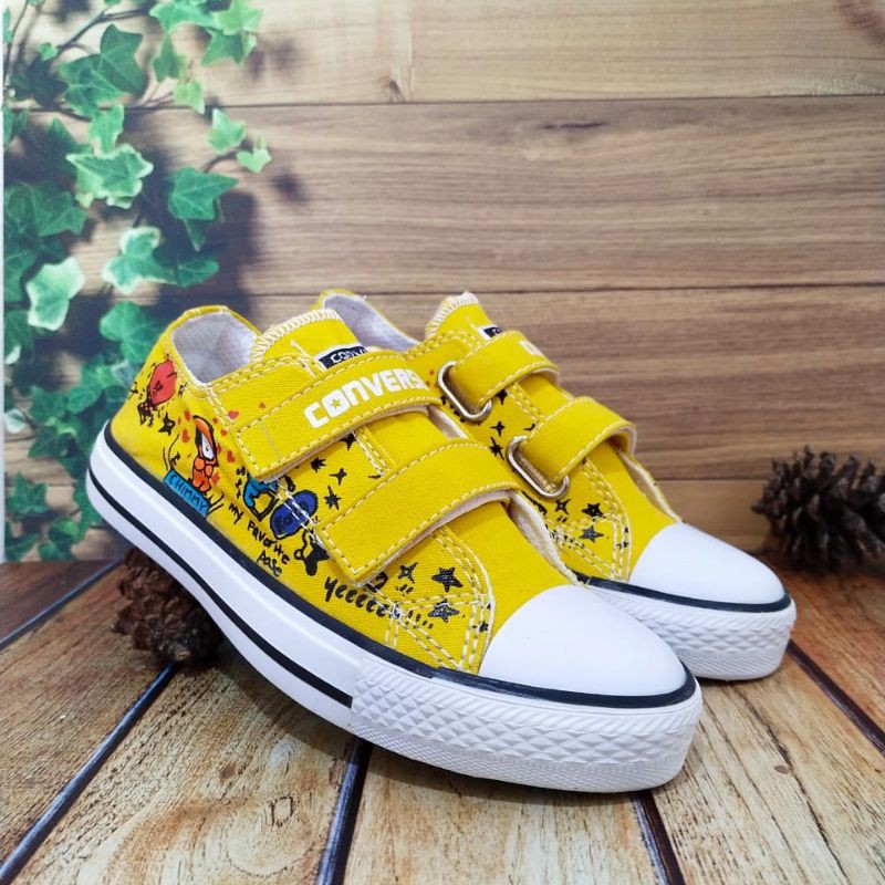 SEPATU ANAK USIA 1-10 TAHUN SEPATU CONVERSE ANAK BTS BT21 WARNA KUNING