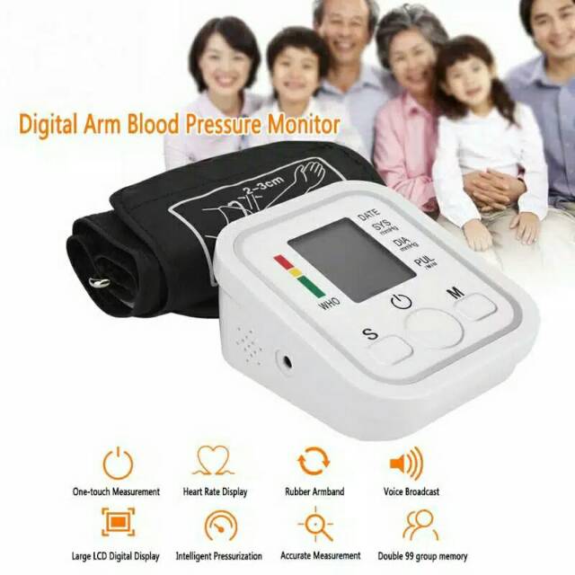 Tensimeter Digital Alat Pengukur Tekanan Darah Blood Pressure Otomatis Dengan Monitor LCD