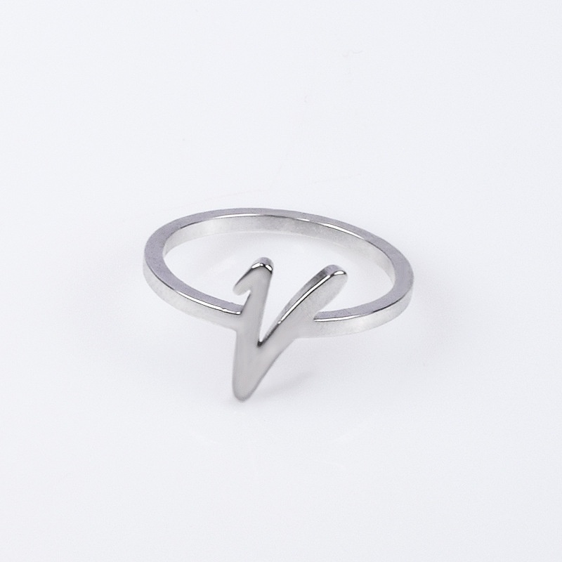 Cincin Desain Alfabet BTS JIN JIMIN JUNG KOOK Bahan Alloy Gaya Hip Hop Untuk Wanita