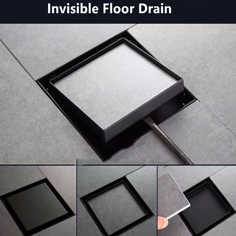 Floor Drain Stainless Hitam BLACK / Saringan Kamar Mandi Hitam /Saringan Got/washing machine floor drain/bathroom floor drain