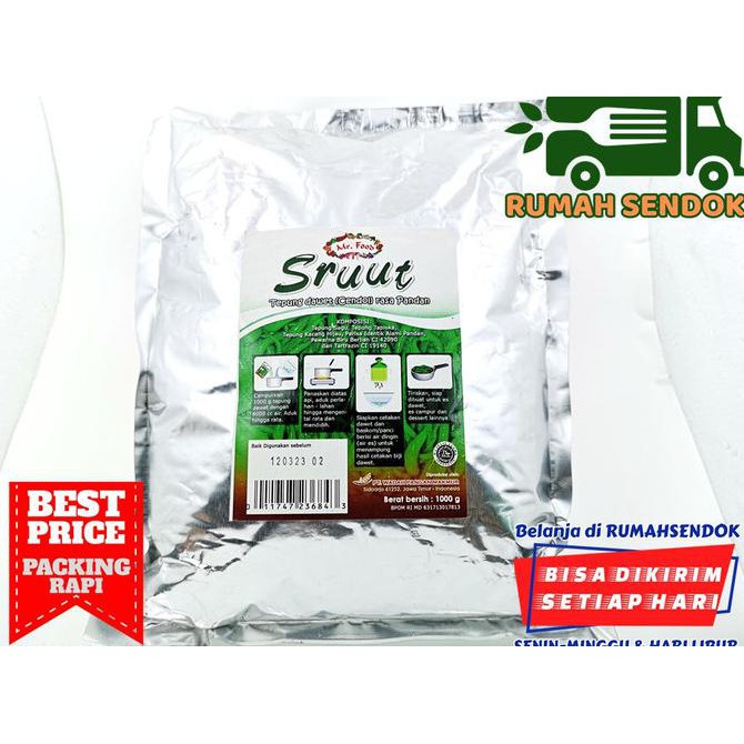 

Cendol/Dawet Sruut Hijau Pandan Tepung Premix Instan1000Gr '
