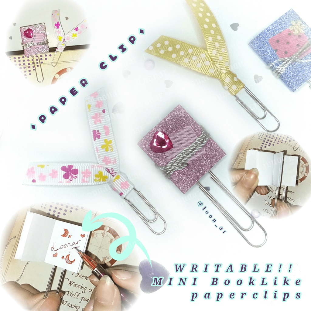 

✦note book paper clip✦cute unique aesthetic book like writeable Penanda Buku / Agenda Kantor / Sekolah / Hadiah