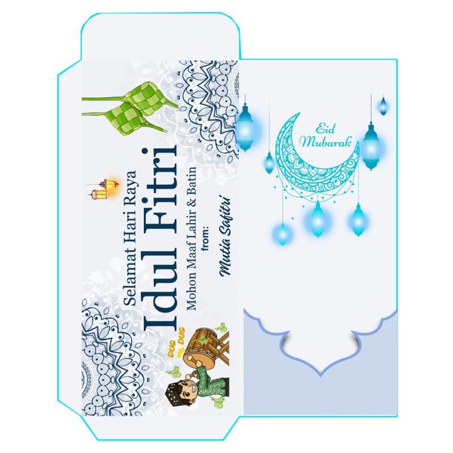 

(ISI 10 PCS) AMPLOP LEBARAN CUSTOM MOTIF BEDUG