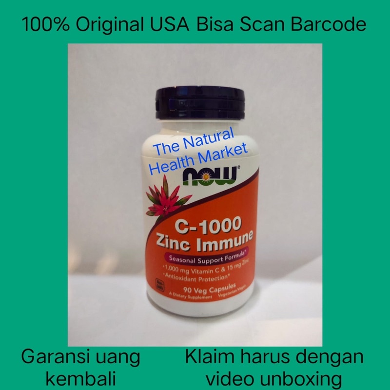 NOW C-1000 ZINC 15 MG IMMUNE C 1000 MG 90 VEGGIE CAPSULES
