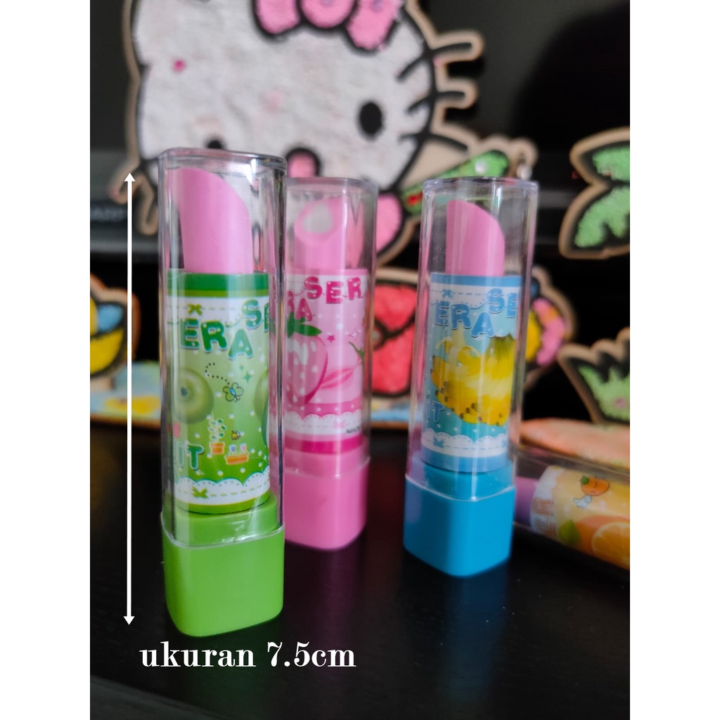 [ORGM] Penghapus Unik Lucu Model Lipstick Buah Warna Warni Souvenir Goodie Bags