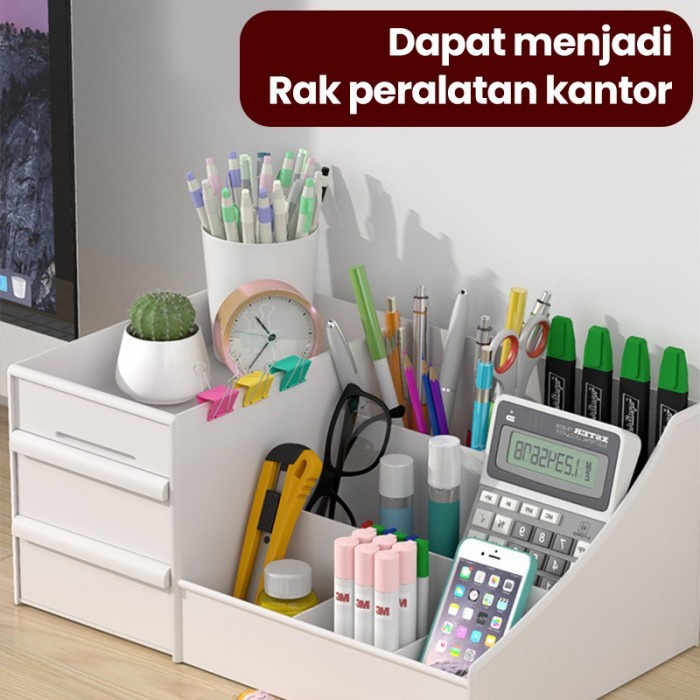 Rak Kosmetik Tempat Makeup Storage Tempat Penyimpanan Skincare - Pink