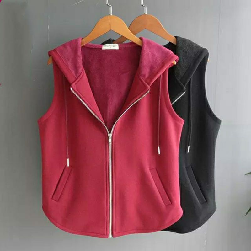 Rompi wanita terbaru vest hoodie polos kekinian