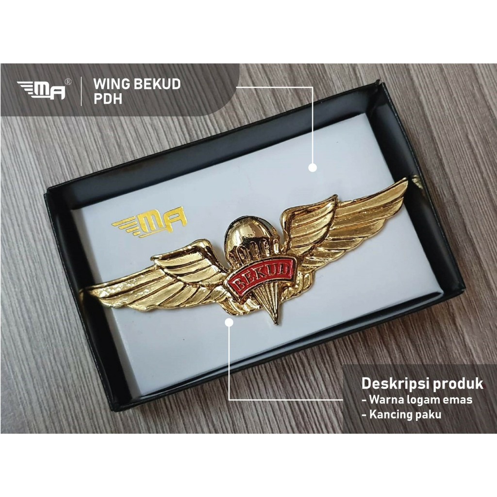 Brivet Emblem Wing Bekud PDH TNI/Militer AD