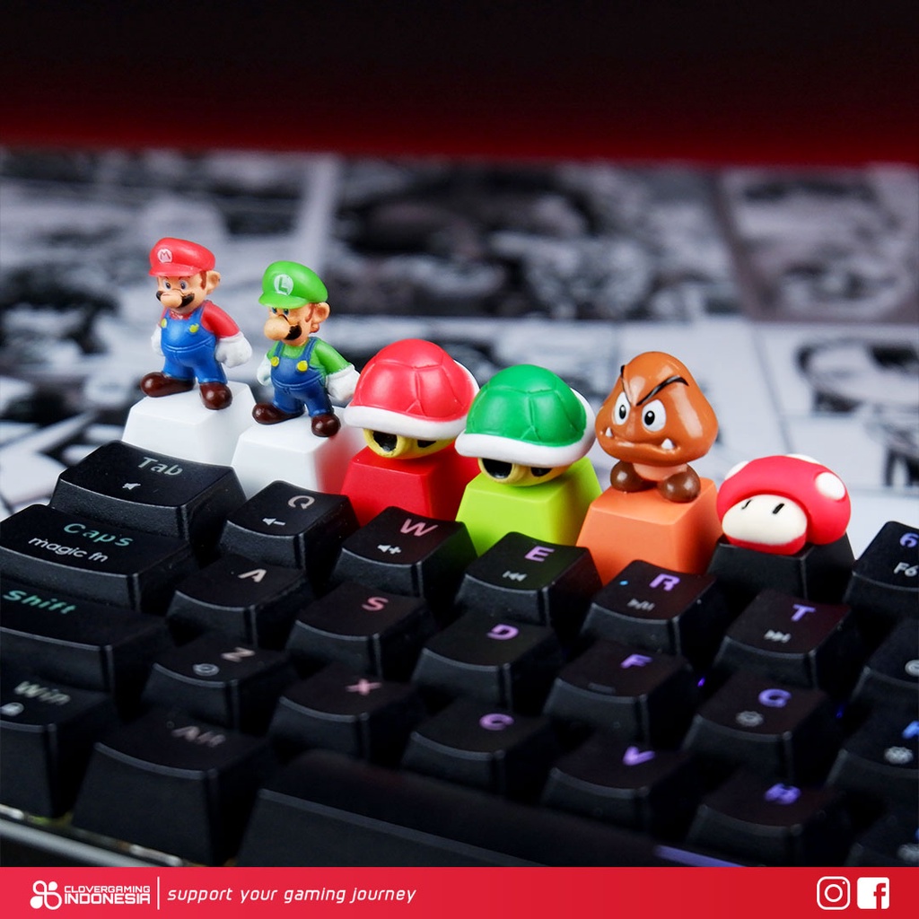 Keycaps Mario Luigi - Mario Bros Nintendo Switch Mechanical Keyboard