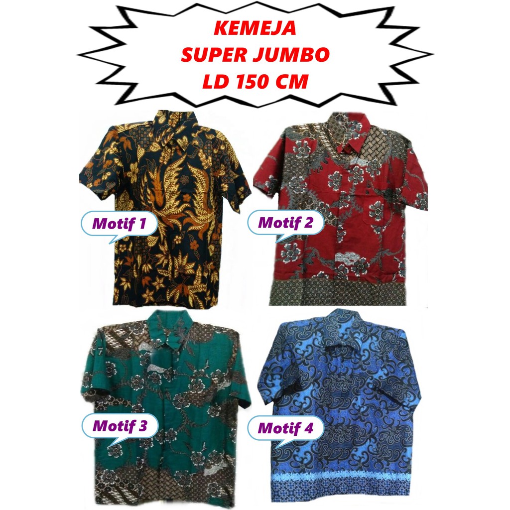Batik Pria Jumbo LD 150 cm & LD 140 cm//Baju Super Jumbo//Baju superbig