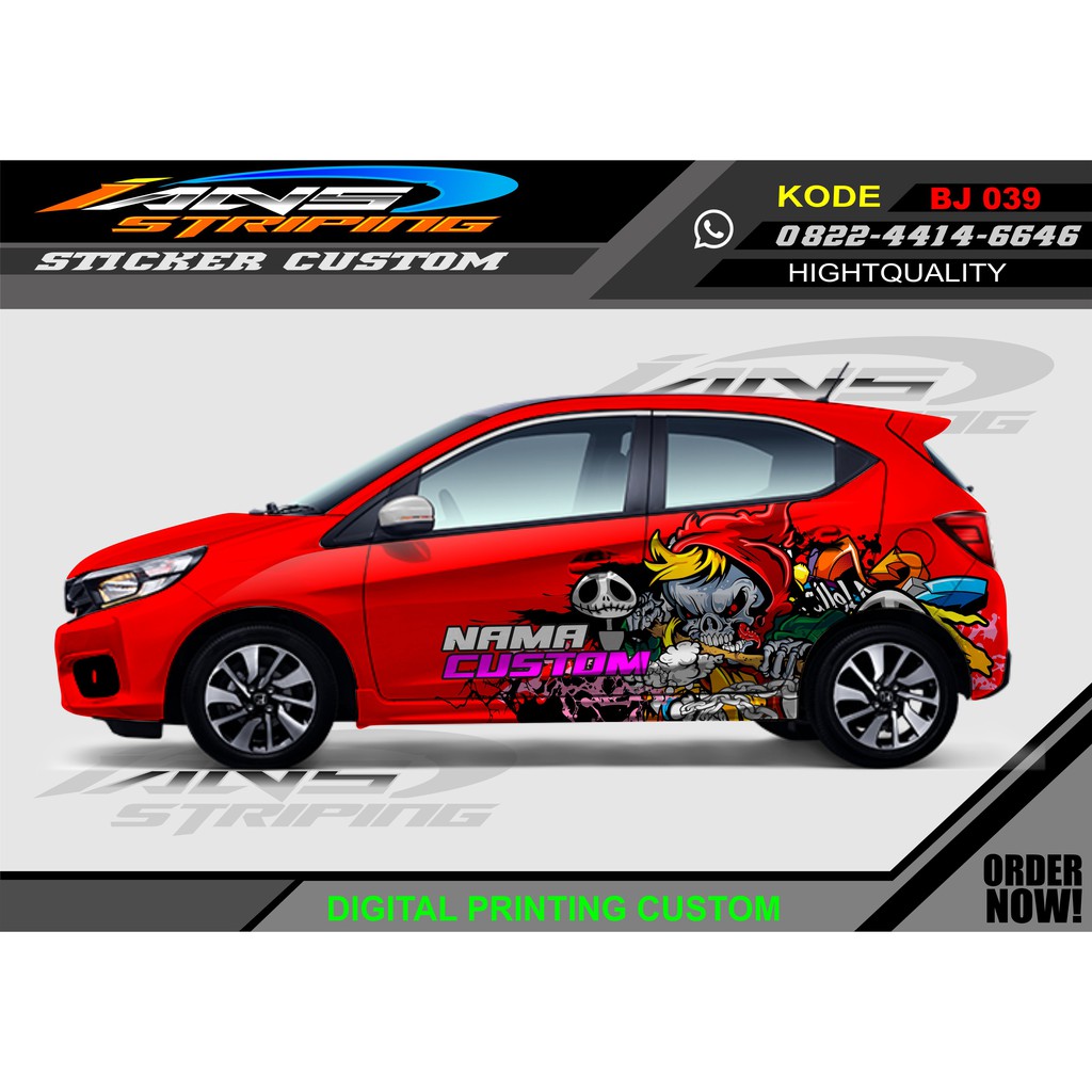 VARIASI STICKER MOBIL BRIO, JAZZ, AGYA, AVANZA/ DECAL STIKER MOBIL KARTUN