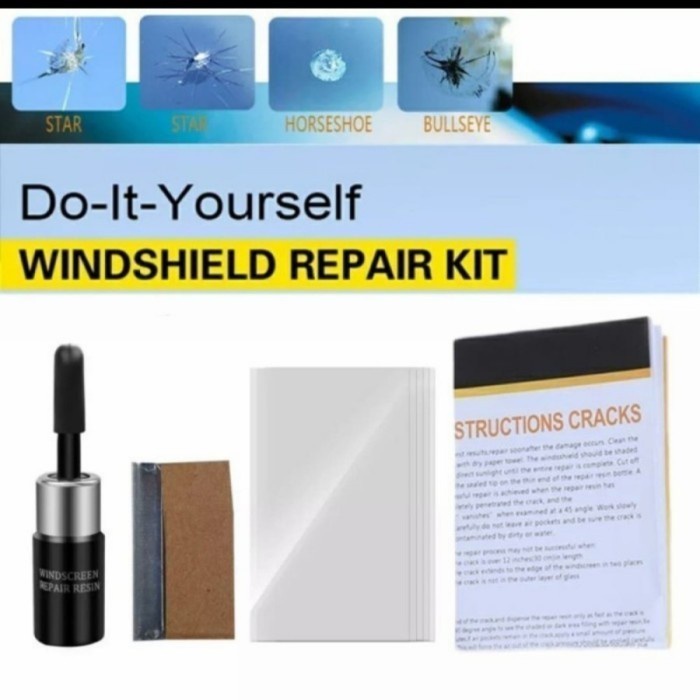 LEM KACA MOBIL RETAk HITAM Windshield Repair Kit Glass - Lem