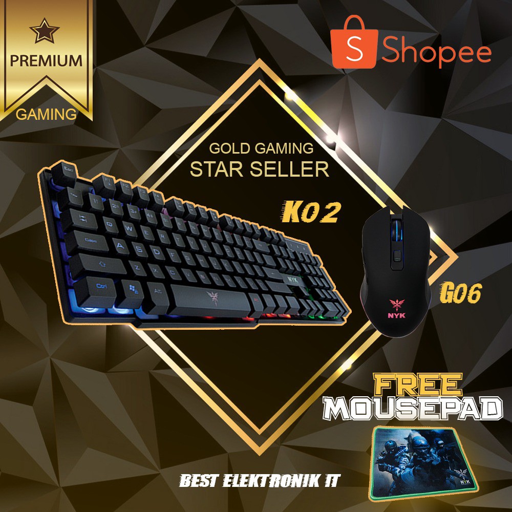 Keyboard Gaming Pc Laptop Bundle Mouse Headset  Gaming Class Gold Gaming Free Mousepad