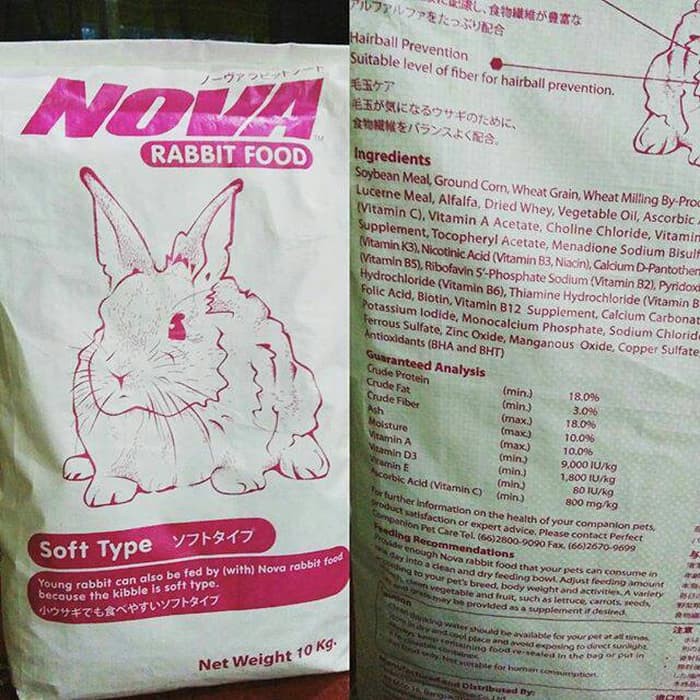 Nova rabbit food 10 kg KARUNG / Makanan Kelinci Marmut Guinea Pig Khusus Ekspedisi