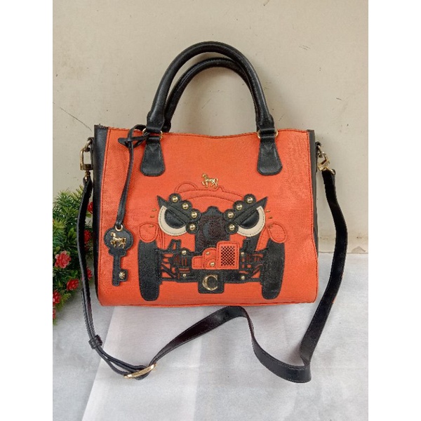 LAPALETTE CUPCAKE CARS ORANGE, PRELOVED LAPALETTE CUPCAKE, PRELOVED HANDBAG,  TAS UNIK
