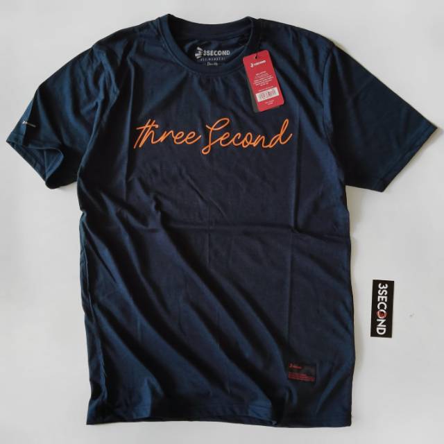 KAOS 3SECOND THREE SECOND TERBARU TSHIRT COWOK BAJU PRIA LENGAN PENDEK FREE STIKER