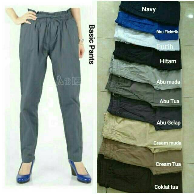 Basic Pants Celana  Beige  Celana  Basic Wanita Celana  