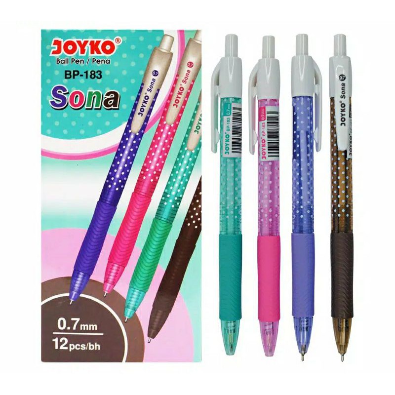 Pulpen Joyko Sona BP-183 0.7mm (1 Lusin)