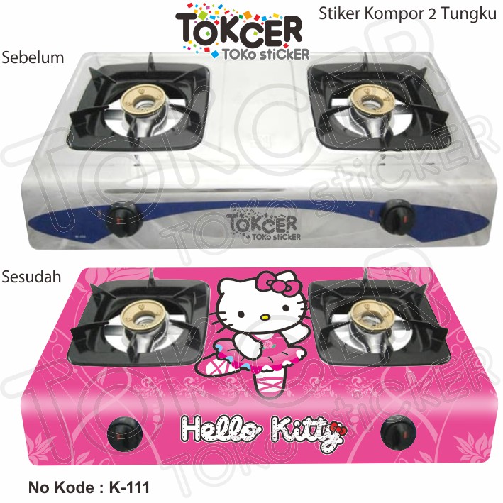 Stiker Kompor 2 Tungku Hello Kitty