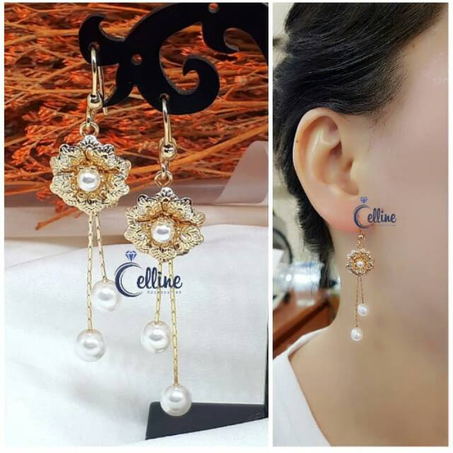 Anting gantung emas imitasi persis asli,anting gold gantung,anting mutiara | ANTING XP