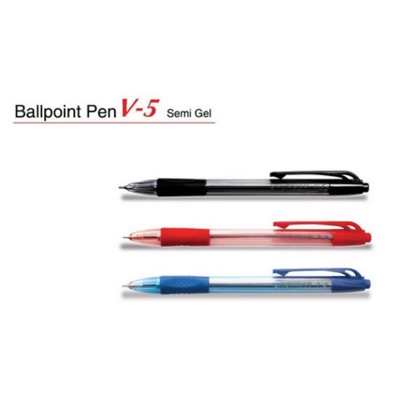 ( La 12 Pc ) SNOWMAN PEN - BALLPOINT ( SEMI GEL ) - PULPEN BP 7 - CABUT /  V5 CETEK - HITAM / BIRU / MERAH - RED BLUE BLACK