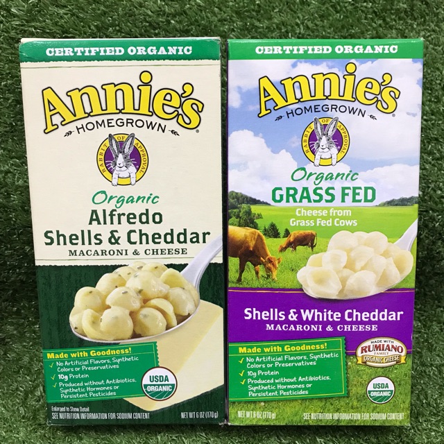 Annie’s Organic Alfredo Shells and Organic Grass Fed with White Cheddar