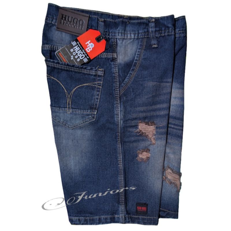 CELANA JEANS PENDEK SOBEK SLETING HUGO