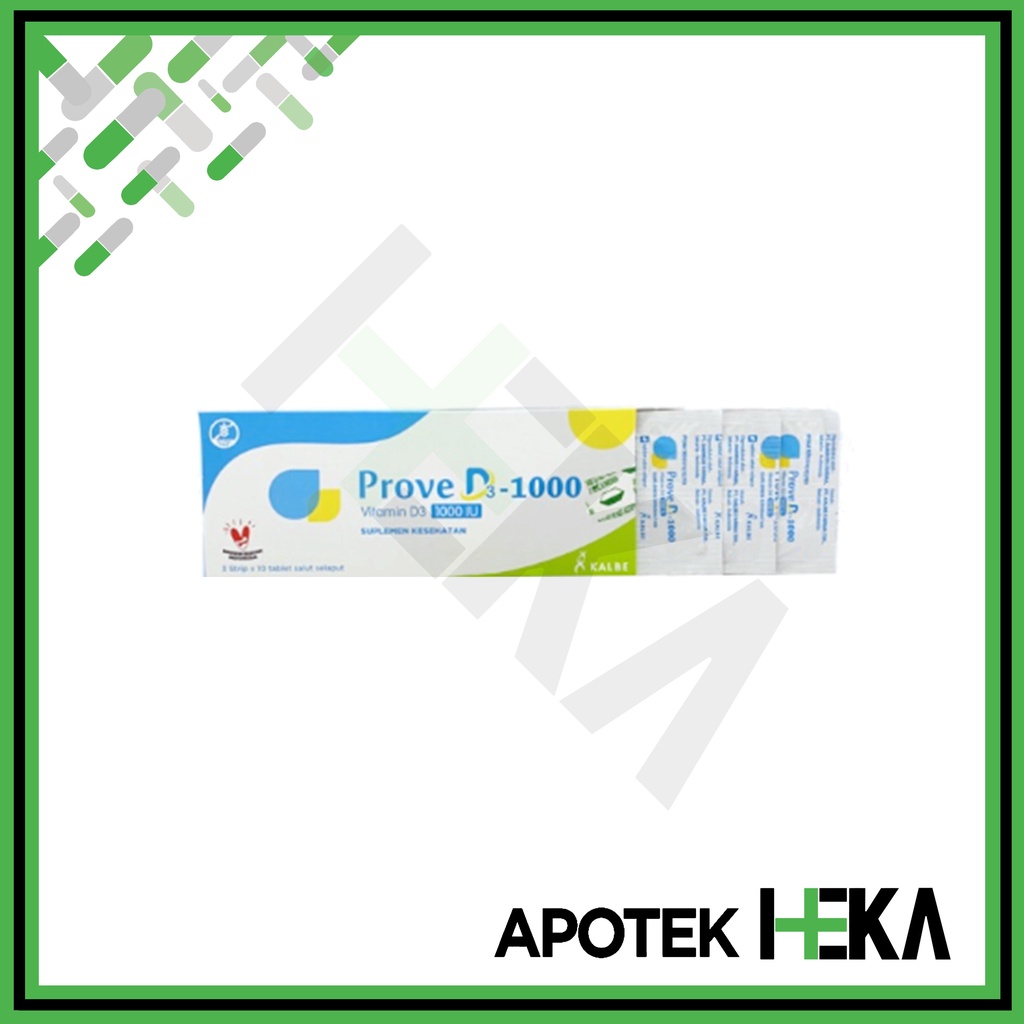Prove D3 1000 IU Kalbe - Vitamin D3 Box 30 Tablet (SEMARANG)