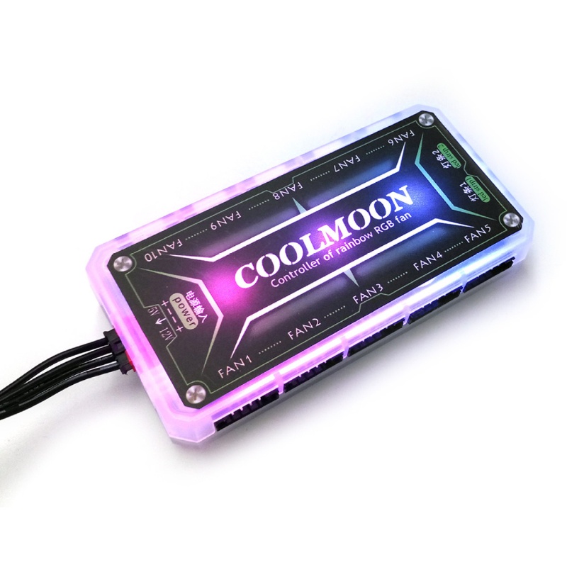 Btsg COOLMOON Kipas Angin Kotak Komputer Intelijen Music Controller Remote Control 12V 10A