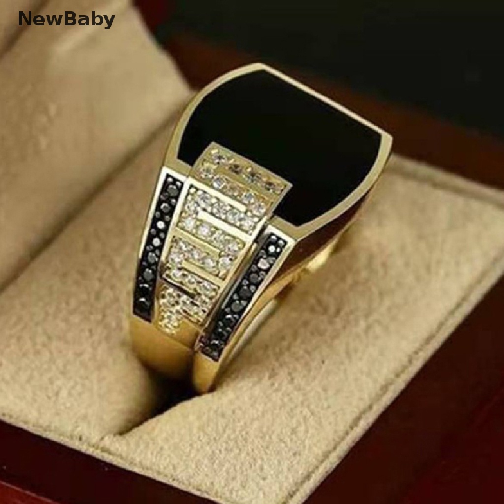 Cincin Batu Permata Sapphire Warna Hitam Untuk Pria