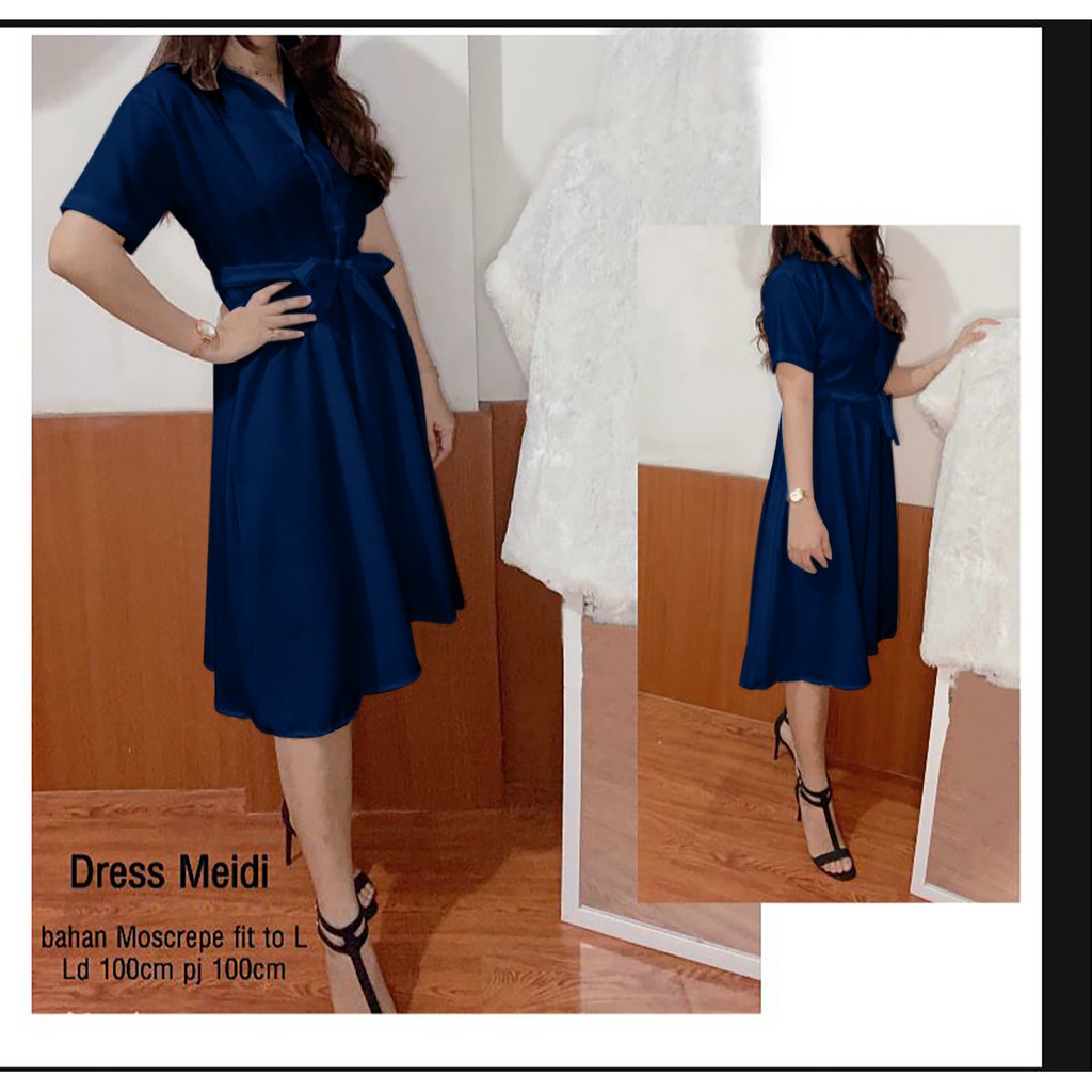 WSE390 - Dress Meidi / Dress Wanita / Dress Wanita Korea / Dress Wanita Panjang / PREMIUM QUALITY