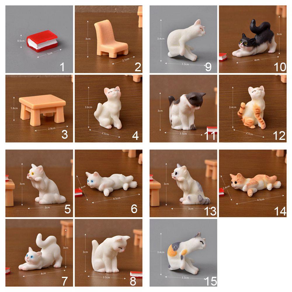 NICKOLAS1 Patung Miniatur Anak Kucing Model Hewan Modern Mainan Anak Patung Kecil Rumah Boneka Peri Taman Ornamen