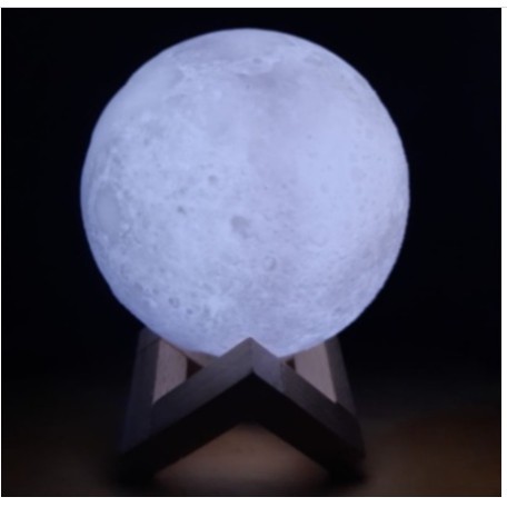 Lampu Tidur Bulan Moon Light 3D Hias Dekorasi Meja Unik 12cm