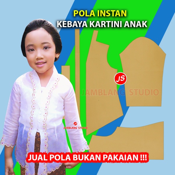 Pola Instan Kebaya Kartini Anak Anak [ Pola Baju Jamblang Studio ]