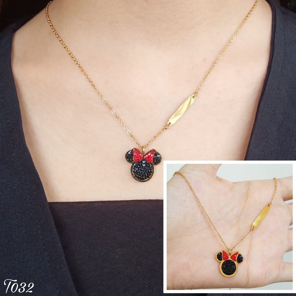 PGX Kalung Titanium Wanita Anti Karat Aksesoris Fashion Perhiasan Premium - T032