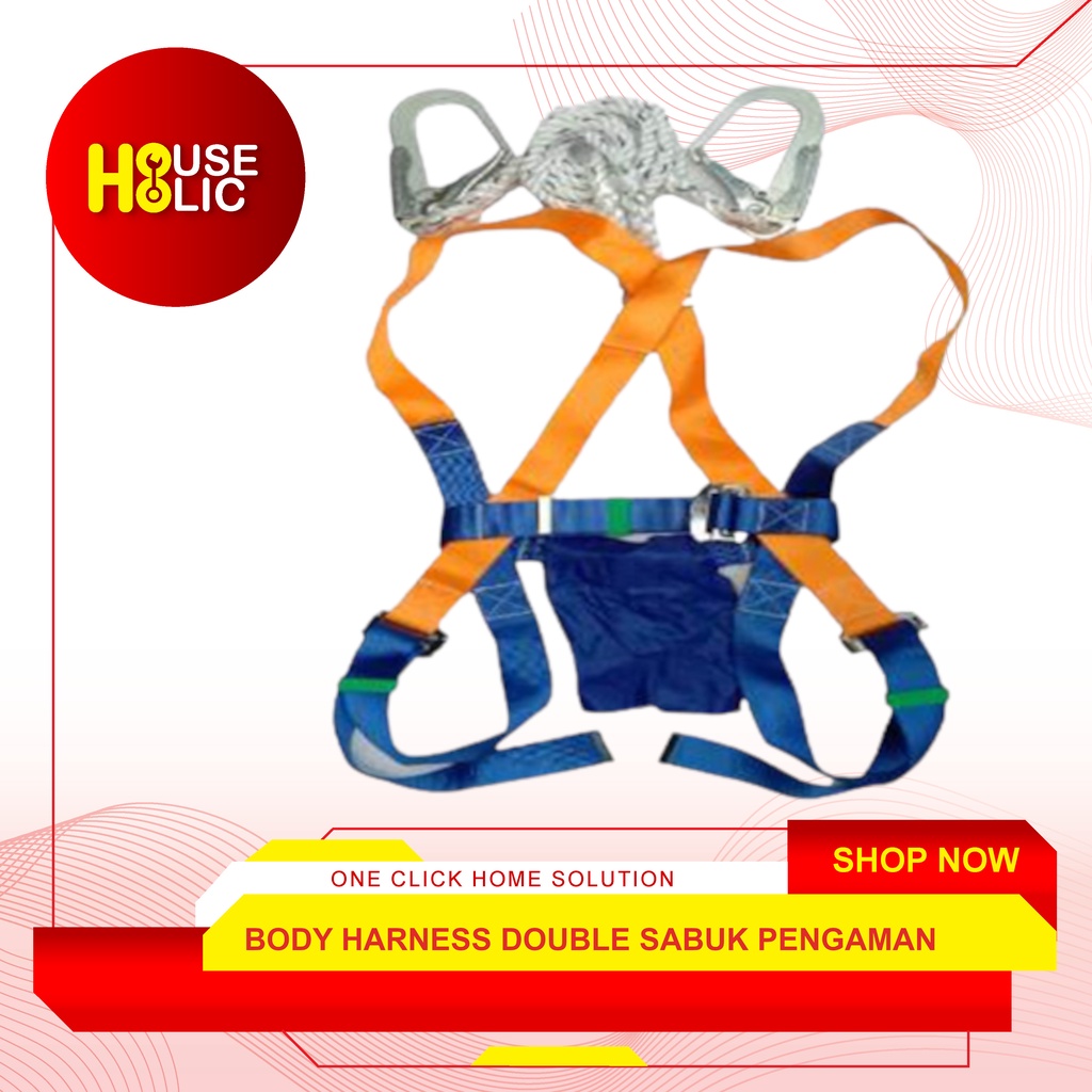 Full Body Harness DOUBLE Hook / Sabuk Pengaman / Safety Belt / Harnes