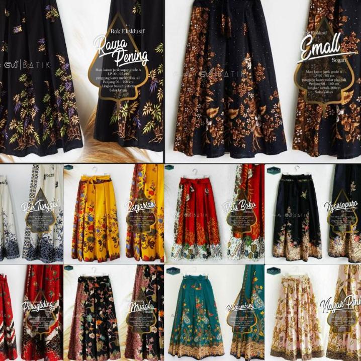 Menarik.. Rok batik payung panjang karet jumbo rok big size modern premium rok batik unggul jaya cib