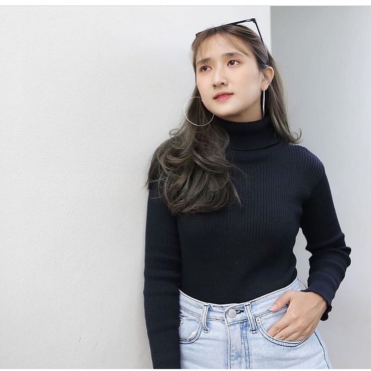 Turtleneck Rajut Wanita / Turtleneck Rajut Panjang / Turtleneck Panjang / Turtleneck Tangan Panjang / Turtleneck Leher Tinggi Rib Premium