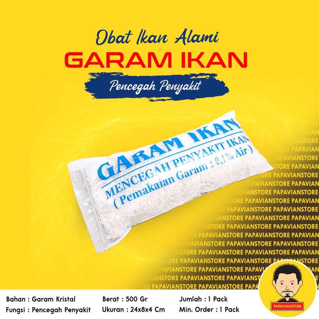 Garam Krosok Obat Ikan Hias Kemasan 1 Pack 500 Gr Mencegah Mengobati Sakit Ampuh Penyakit White Spot Anti Jamur Alami Pada Habitat Air Kolam Aquarium Aquascape