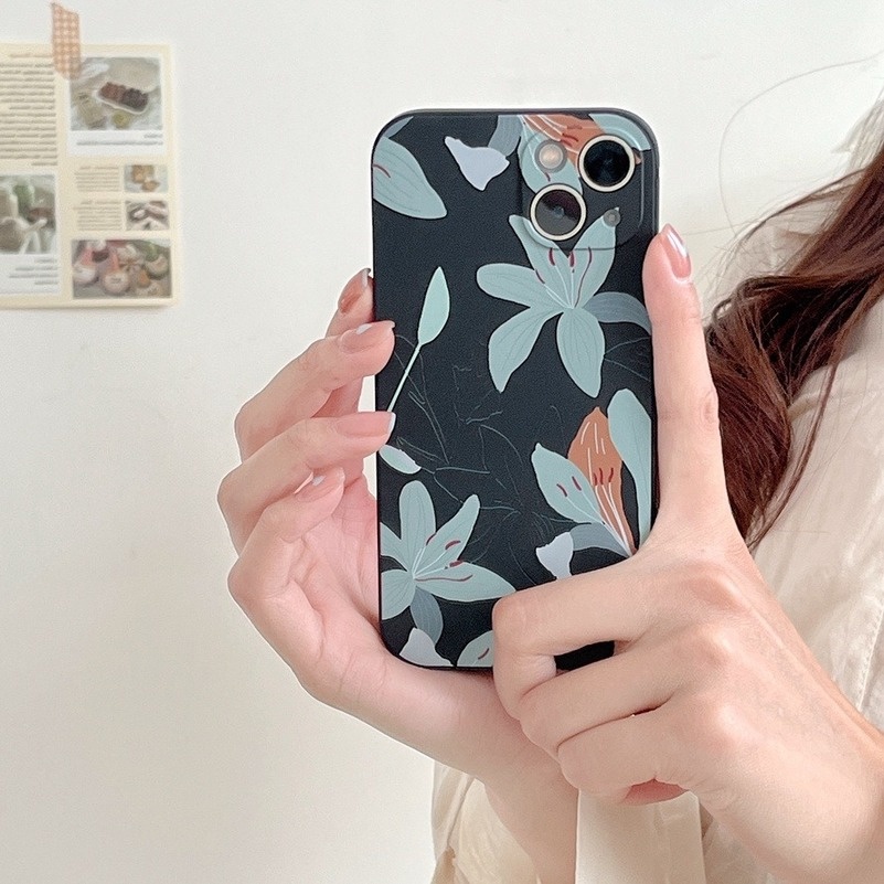 Soft Case Silikon TPU Desain Bunga Untuk iPhone 14 11 12 13 Pro Max Xr X Xs Max Se 2020 7P 8P iPhone 7 8 6 6s Plus Fashion Flower Precision Hole Soft TPU Phone Case