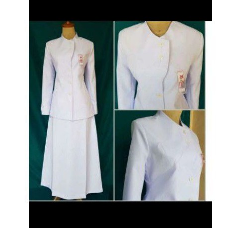 blazer putih rebonia seragam perawat set rok A