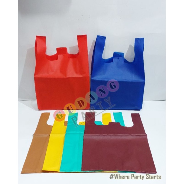 

Isi 20 Pcs/Spunbond Assoy Besar/Spunbond Kresek/Kantong Belanja/Tas Souvenir