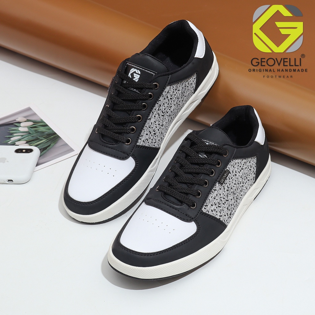 Geovelli 3150 Gertude Series | Sepatu Casual Sneakers Putih Pria Cowok Kets Distro Premium Original
