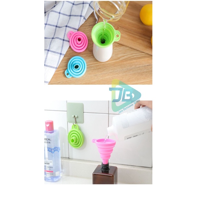 RT75 Corong Silikon Lipat untuk refill sabun minyak Sirup Portable Silicone Folding Funnel JB5463
