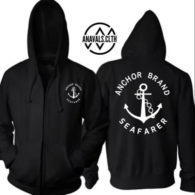 SWEATE HOODIE ZIPPER.SEAFARER ANCHOR BRAND