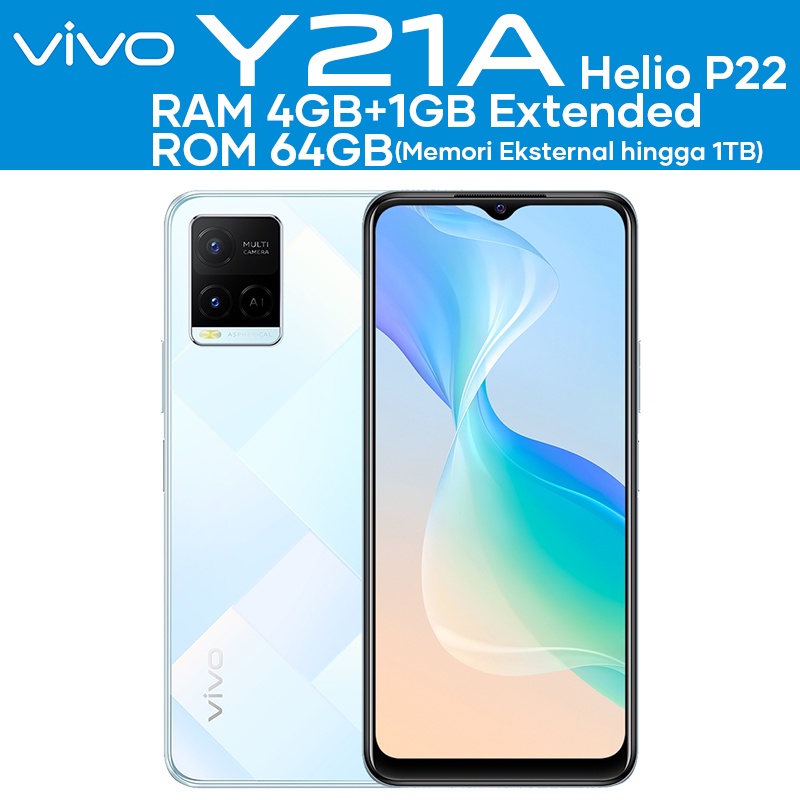 Vivo Y15s / Y21 hp RAM 3G ROM 32GB / 4GB ROM 64GB promo asli 100%original baru, Triple Camera-Y21A White 4/64