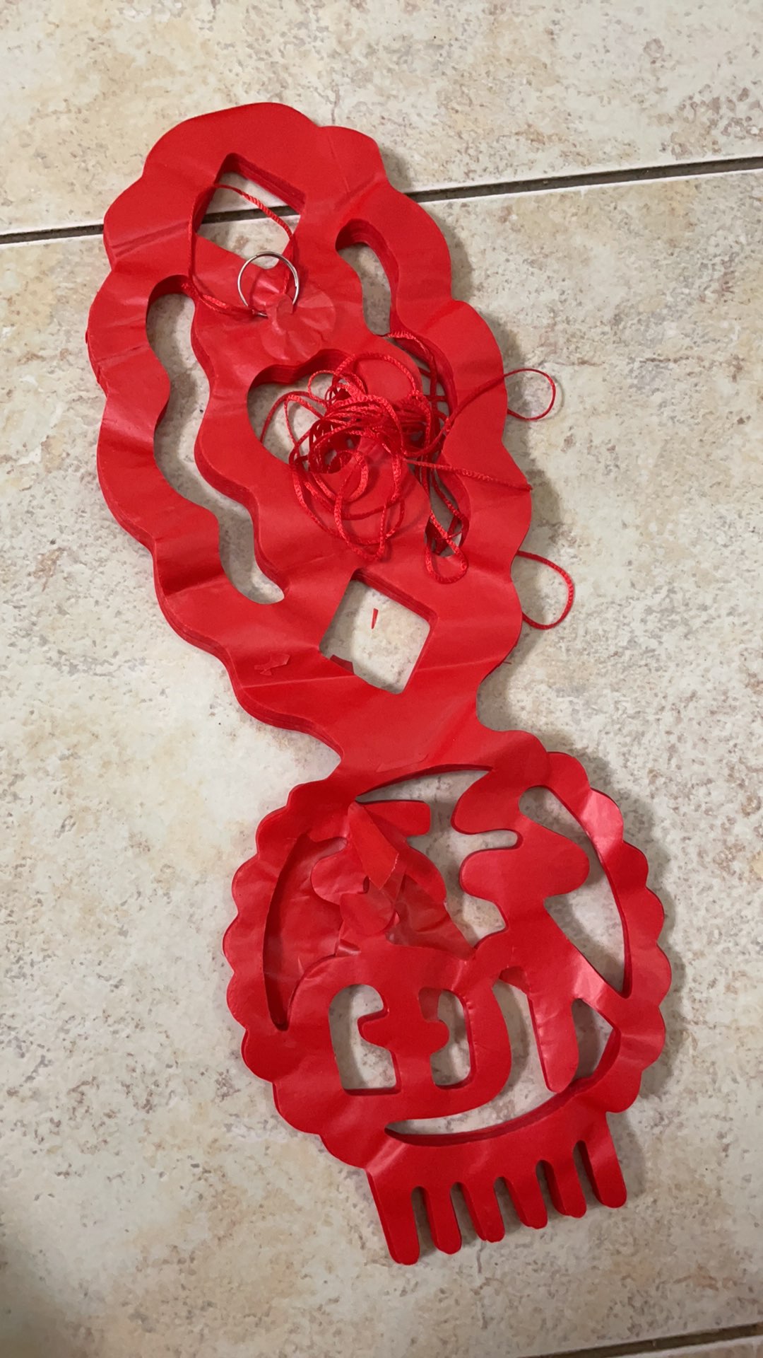 Garland Fuk 3meter Murah Kaki Naga Dekorasi Rumah Cafe Imlek Fuk Hoki Murah Pita Merah