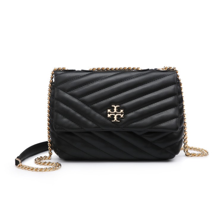 PGBAGS_TAS SELEMPANG WANITA TORY BURCH KIRA CHEVRON SMALL CONVERTIBLE GOLDFINCH PREMIUM #100999